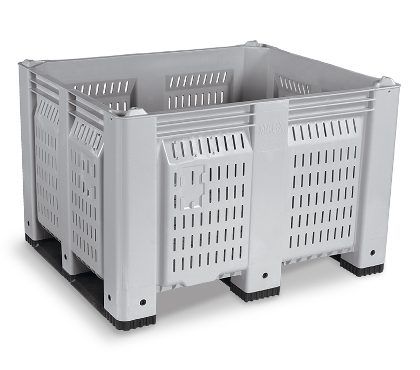 48 x 40 x 31 Vented High Impact Bulk Bin - Runners: Short Side