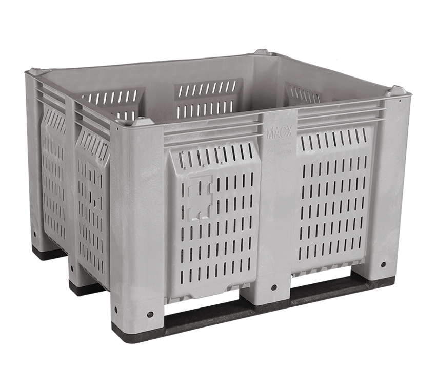 48 x 40 x 31 Vented High Impact Bulk Bin - Runners: Long Side