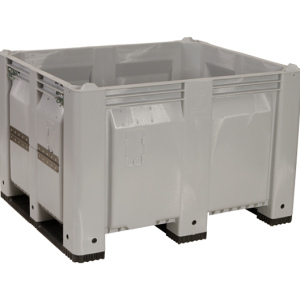 48 x 40 x 46 Gray Solid Bin with Drop Door on Short Side-Runner on Short Side