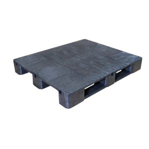 48 x 40 Solid Deck Black Pallet with 3 runners