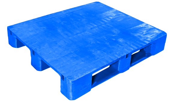 48 x 40 Solid Deck Blue Pallet with 3 runners