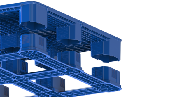 1000 x 1200 Double Leg Plastic Pallet - Image 3