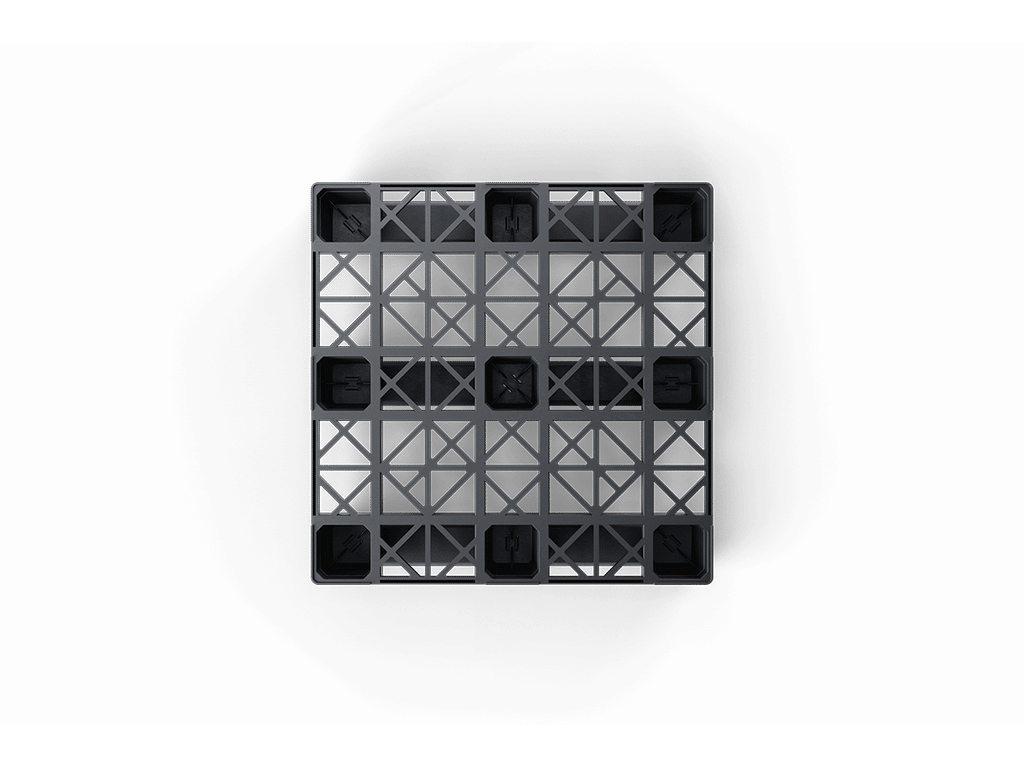 43 x 43 Open Deck 3 Runner Container Pallet - Image 3