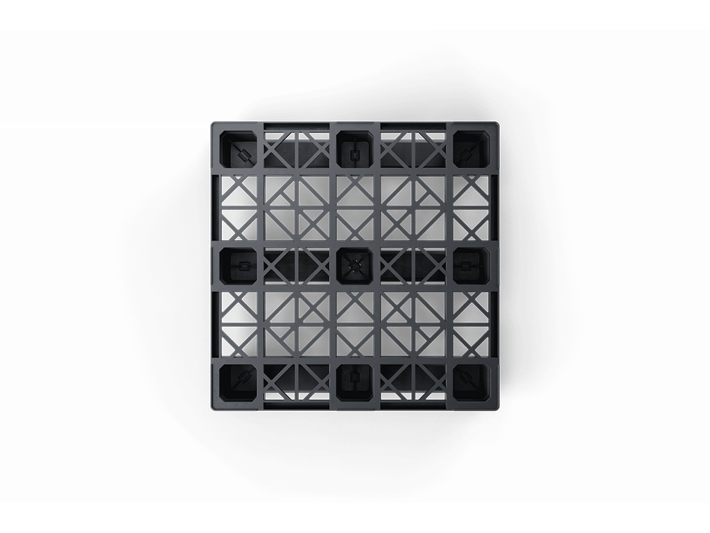 45 x 45 Open Deck 3 Runner Container Pallet - Image 3