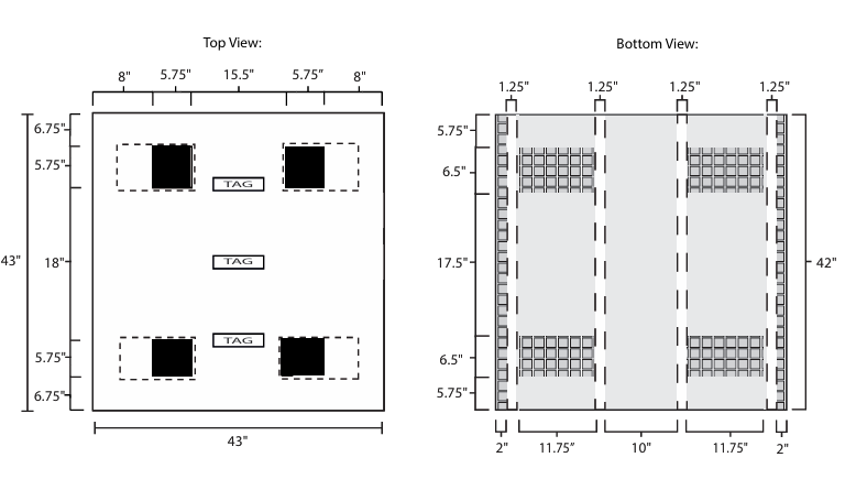 43 x 43 Super Sack Custom Plastic Lumber Pallet - Image 4